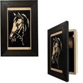 Horse Wall Art Gun Concealment Furniture - Handcrafted Hidden Gun Storage Wall Decor - Hidden Gun Shelf with Magnetic Lock for Quick Access