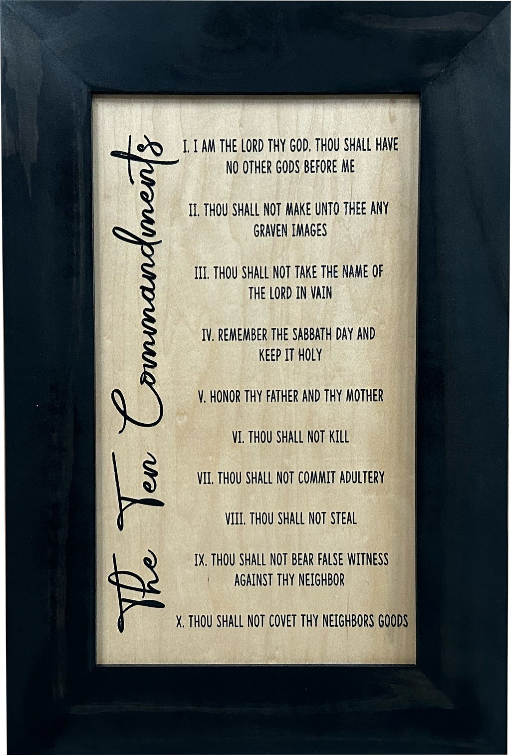Ten Commandments Religious Gun Concealment Furniture - Handcrafted Hidden Gun Storage Wall Decor - Hidden Gun Shelf with Magnetic Lock for Quick Access - Made in the USA