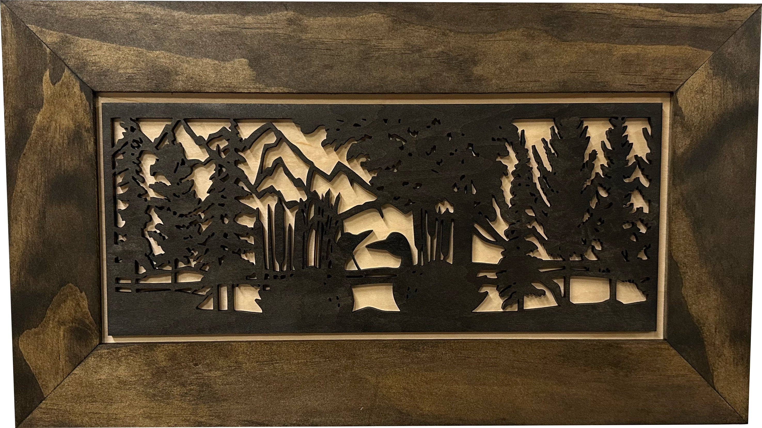 Wood Gun Cabinet Ducks On A Pond Wall Decoration - Hidden Gun Safe To Securely Store Your Gun In Plain Sight by Bellewood Designs