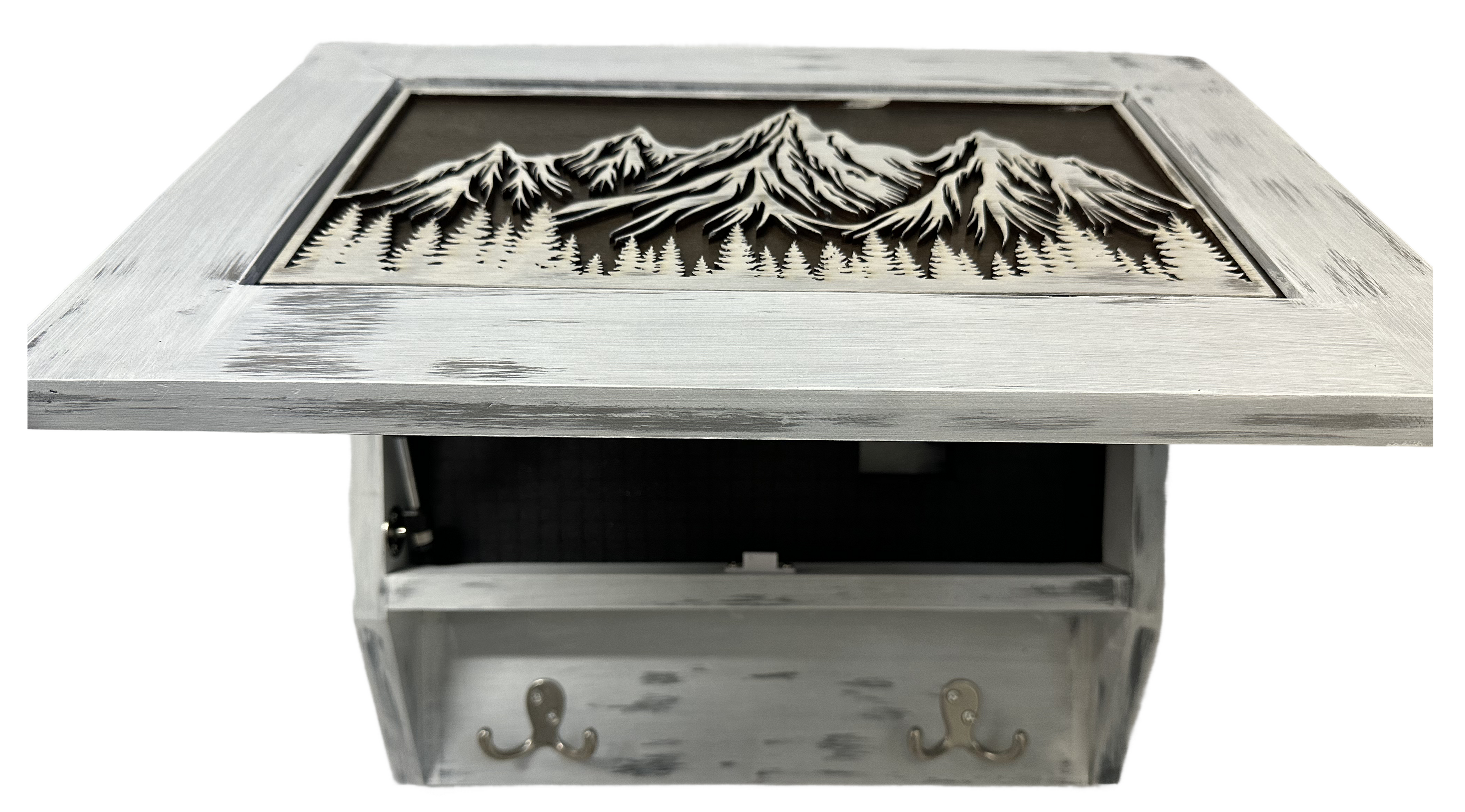 Hidden Gun Safe Coat Rack Snow Mountain Wall Decoration Concealed Shelf Firearm Cabinet