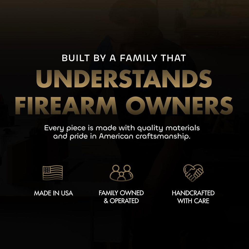 Wall Mounted Pistol Display Case - Handcrafted Gun Cabinet with Magnetic Lock for Secure Storage - Quick Access Gun Display Case with Mount & Customizable Foam Inserts - Made in USA